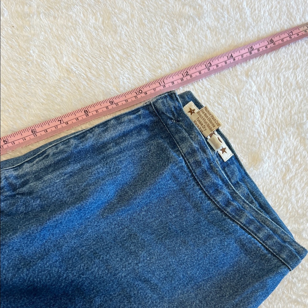 Vintage 90s High Rise Cropped Denim Jeans Embroidered Strawberry Hem Size Small - Picture 9 of 12